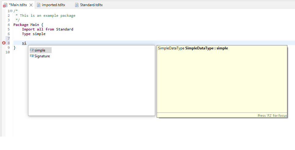 Syntax auto complete