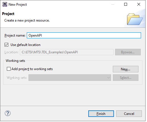 Create new TDL graphical project
