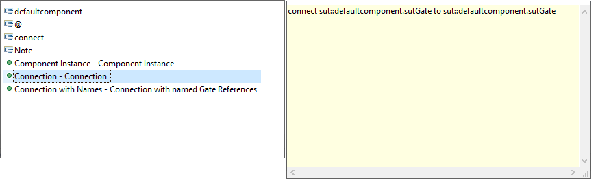 Templates available in a configuration specification context